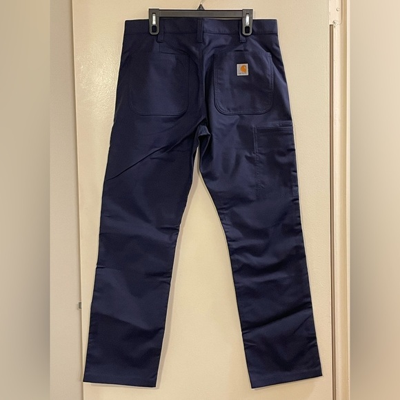 CARHARTT Rugged Flex Relaxed Fit Canvas Work Pant in Navy - Picture 5 of 9